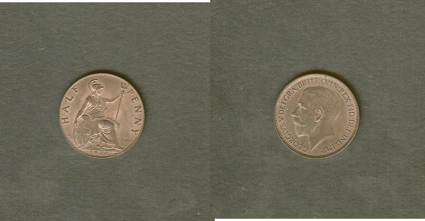 ROYAUME-UNI 1/2 Penny Georges V 1924 SPL